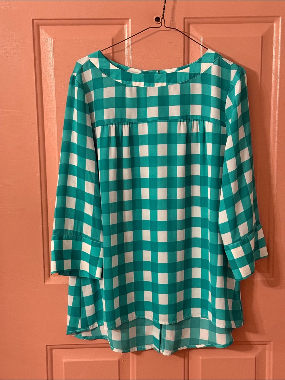 Banana Republic Green Gingham Top
